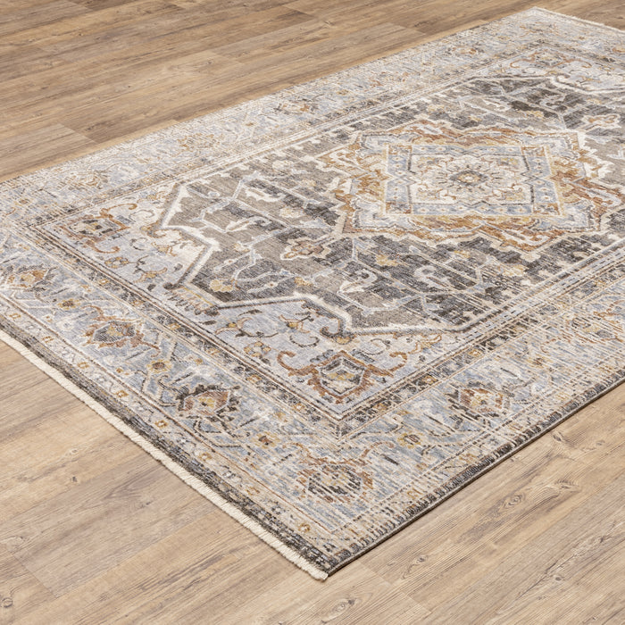 Oriental Weavers Maharaja 1803X Grey/ Blue 7'10"" x 10'10"" Indoor Area Rug M1803X240340ST