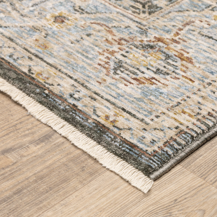 Oriental Weavers Maharaja 1803X Grey/ Blue 6'7"" x 9'6"" Indoor Area Rug M1803X200296ST