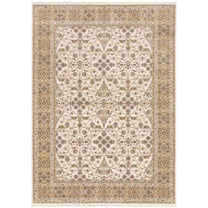 Oriental Weavers Maharaja 001J1 Ivory/ Gold 6'7"" x 9'6"" Indoor Area Rug M001J1200296ST