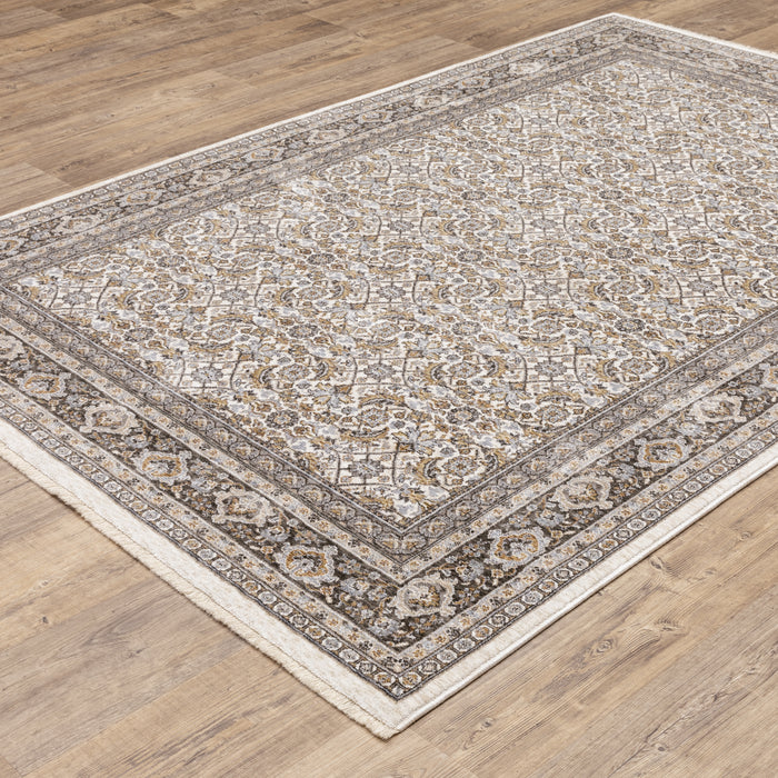 Oriental Weavers Maharaja 2061N Ivory/ Grey 9'10"" x 12'10"" Indoor Area Rug M2061N300394ST