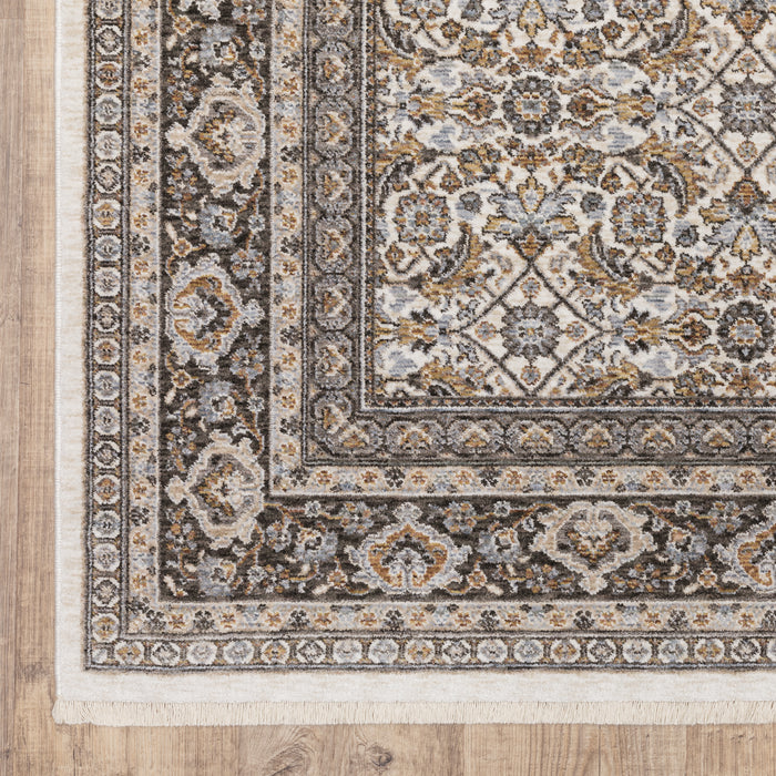 Oriental Weavers Maharaja 2061N Ivory/ Grey 9'10"" x 12'10"" Indoor Area Rug M2061N300394ST