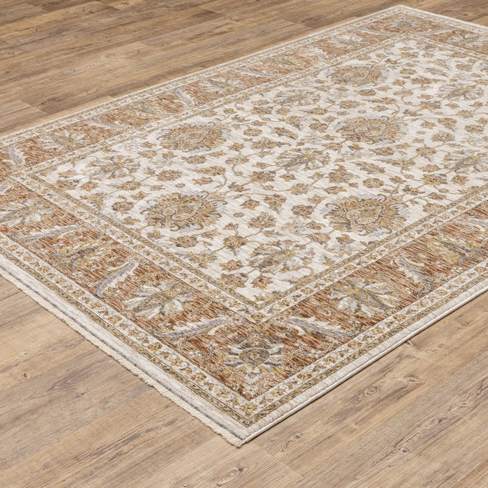 Oriental Weavers Maharaja 5091Q Rust/ Ivory 7'10"" x 10'10"" Indoor Area Rug M5091Q240340ST