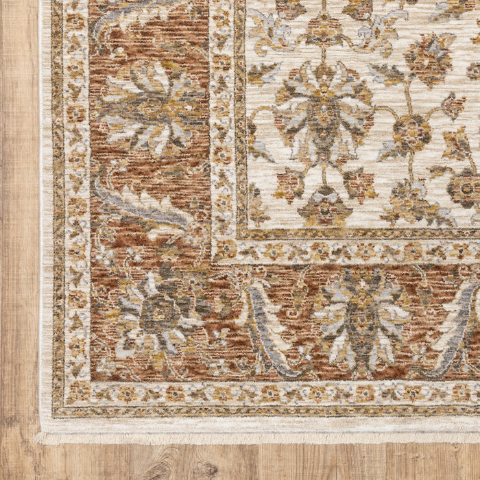 Oriental Weavers Maharaja 5091Q Rust/ Ivory 9'10"" x 12'10"" Indoor Area Rug M5091Q300394ST