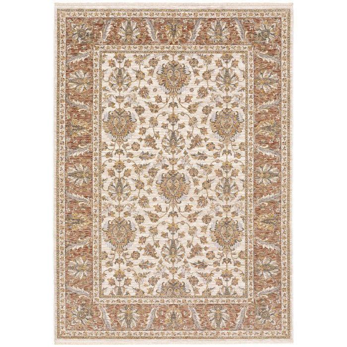Oriental Weavers Maharaja 5091Q Rust/ Ivory 7'10"" x 10'10"" Indoor Area Rug M5091Q240340ST