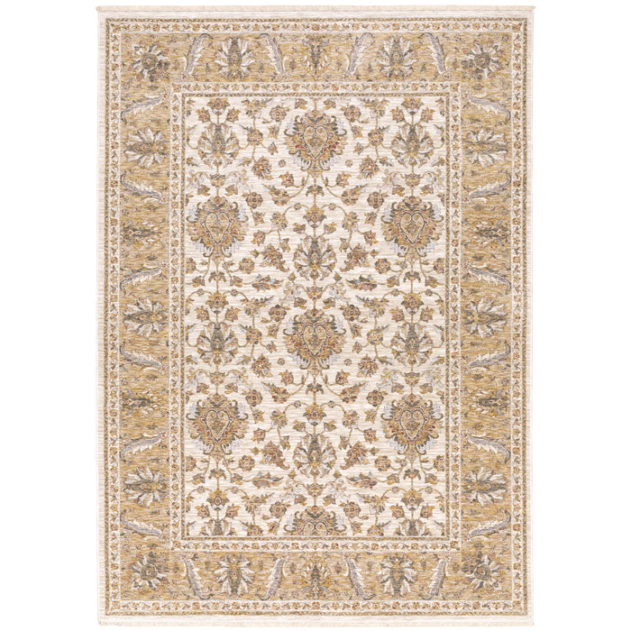 Oriental Weavers Maharaja 5091W Ivory/ Gold 6'7"" x 9'6"" Indoor Area Rug M5091W200296ST
