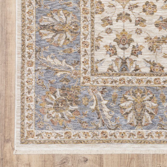 Oriental Weavers Maharaja 5091Z Ivory/ Blue 9'10"" x 12'10"" Indoor Area Rug M5091Z300394ST