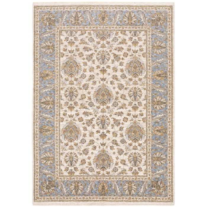 Oriental Weavers Maharaja 5091Z Ivory/ Blue 7'10"" x 10'10"" Indoor Area Rug M5091Z240340ST