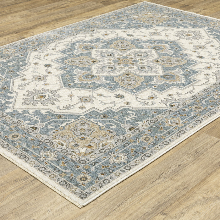 Oriental Weavers Maharaja 051F1 Blue/ Ivory 7'10"" x 10'10"" Indoor Area Rug M051F1240340ST