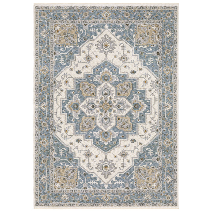 Oriental Weavers Maharaja 051F1 Blue/ Ivory 9'10"" x 12'10"" Indoor Area Rug M051F1300394ST