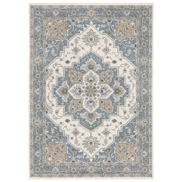 Oriental Weavers Maharaja 051F1 Blue/ Ivory 6'7"" x 9'6"" Indoor Area Rug M051F1200296ST