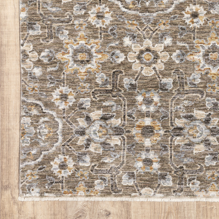 Oriental Weavers Maharaja 532D1 Grey/ Tan 9'10"" x 12'10"" Indoor Area Rug M532D1300394ST