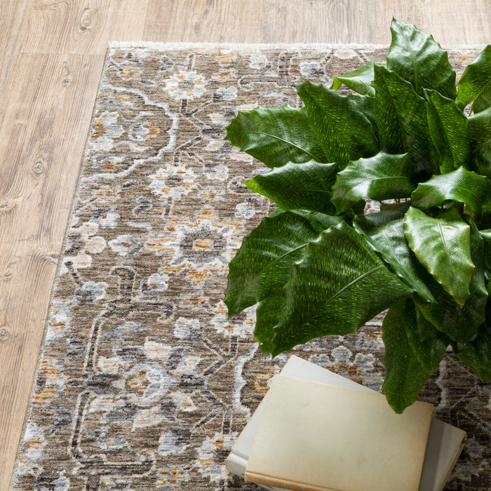 Oriental Weavers Maharaja 532D1 Grey/ Tan 9'10"" x 12'10"" Indoor Area Rug M532D1300394ST