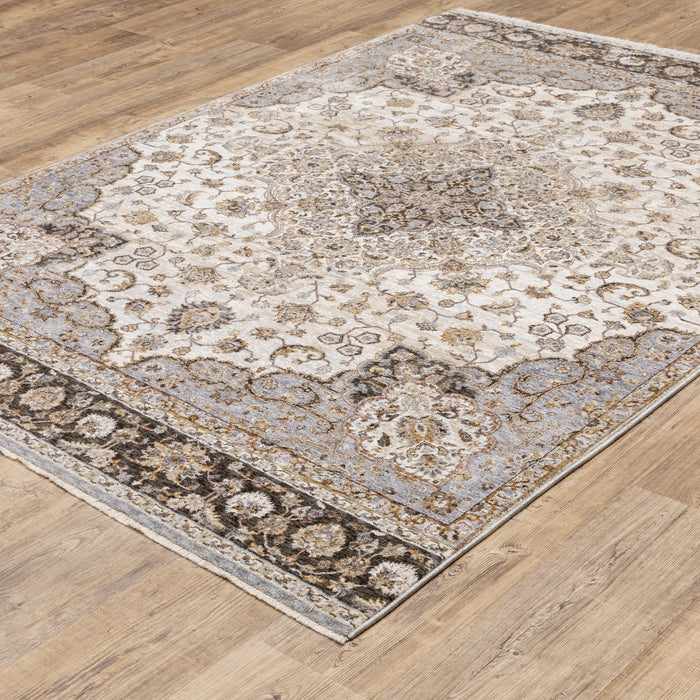 Oriental Weavers Maharaja 660J1 Ivory/ Blue 7'10"" x 10'10"" Indoor Area Rug M660J1240340ST