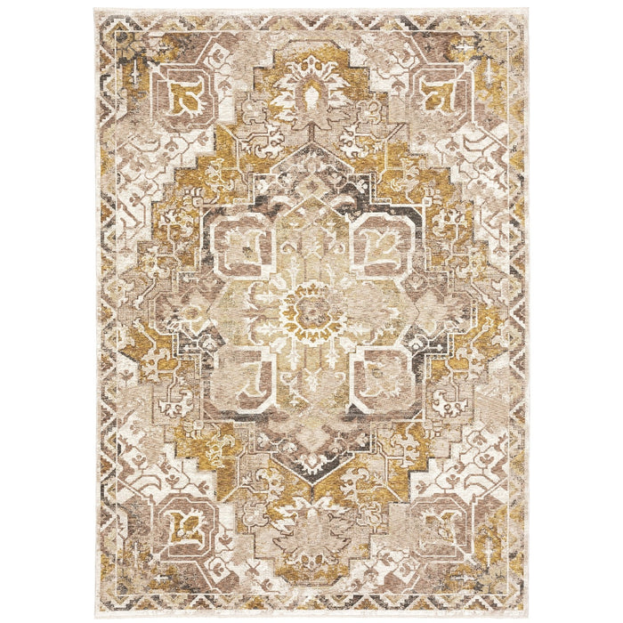 Oriental Weavers Maharaja 661C1 Gold/ Ivory 7'10"" x 10'10"" Indoor Area Rug M661C1240340ST
