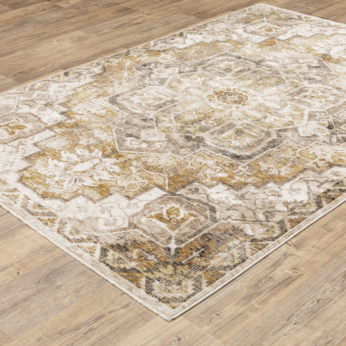 Oriental Weavers Maharaja 661C1 Gold/ Ivory 9'10"" x 12'10"" Indoor Area Rug M661C1300394ST