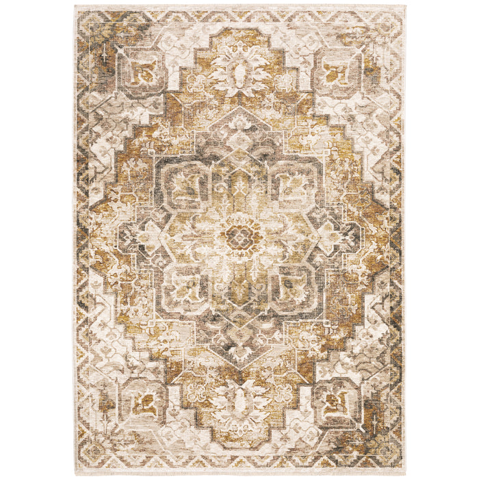 Oriental Weavers Maharaja 661C1 Gold/ Ivory 9'10"" x 12'10"" Indoor Area Rug M661C1300394ST