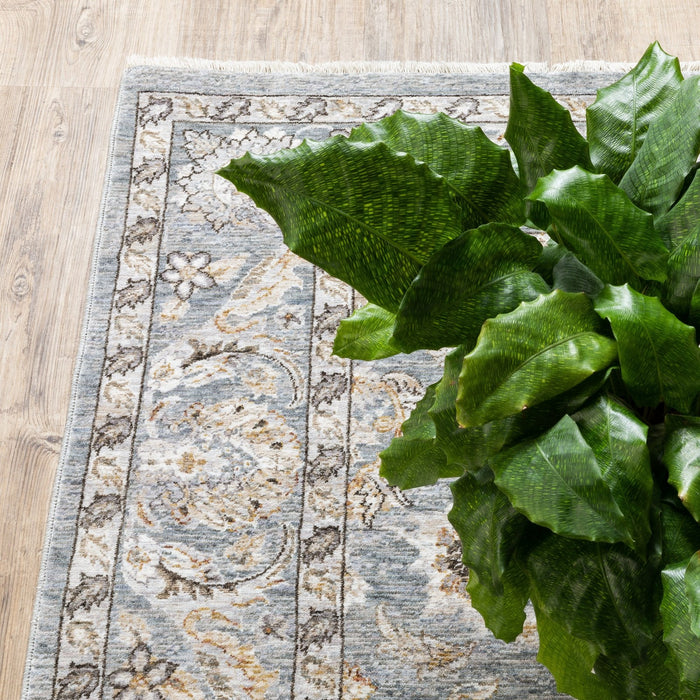 Oriental Weavers Maharaja 070E1 Blue/ Ivory 7'10"" x 10'10"" Indoor Area Rug M070E1240340ST