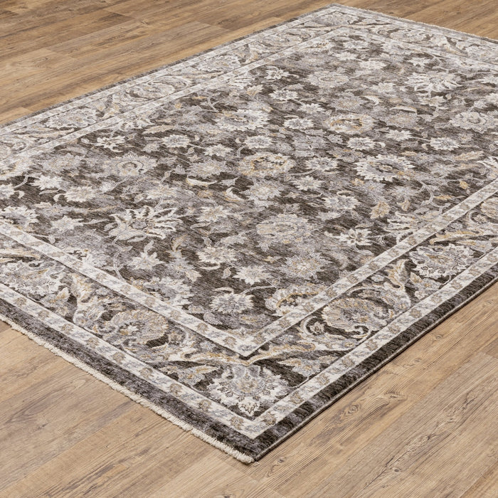 Oriental Weavers Maharaja 070N1 Grey/ Ivory 7'10"" x 10'10"" Indoor Area Rug M070N1240340ST