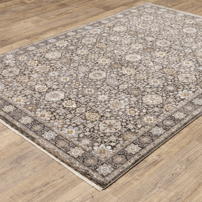Oriental Weavers Maharaja 071N1 Grey/ Ivory 6'7"" x 9'6"" Indoor Area Rug M071N1200296ST
