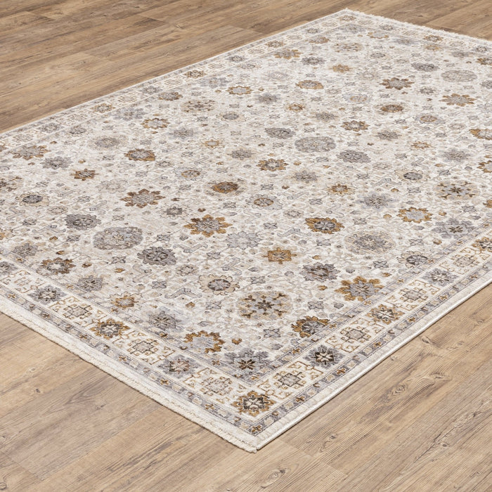 Oriental Weavers Maharaja 071W1 Ivory/ Gold 7'10"" x 10'10"" Indoor Area Rug M071W1240340ST
