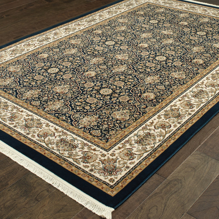 Oriental Weavers Masterpiece 1331B Navy/ Ivory 9'10"" x 12'10"" Indoor Area Rug M1331B300390ST