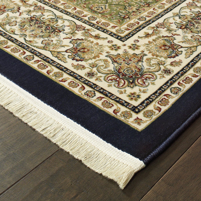 Oriental Weavers Masterpiece 1331B Navy/ Ivory 9'10"" x 12'10"" Indoor Area Rug M1331B300390ST