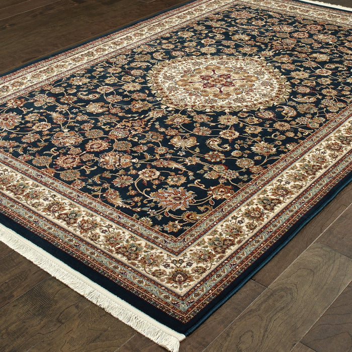 Oriental Weavers Masterpiece 033B2 Dark Blue/ Ivory 7'10"" x 10'10"" Indoor Area Rug M033B2240330ST