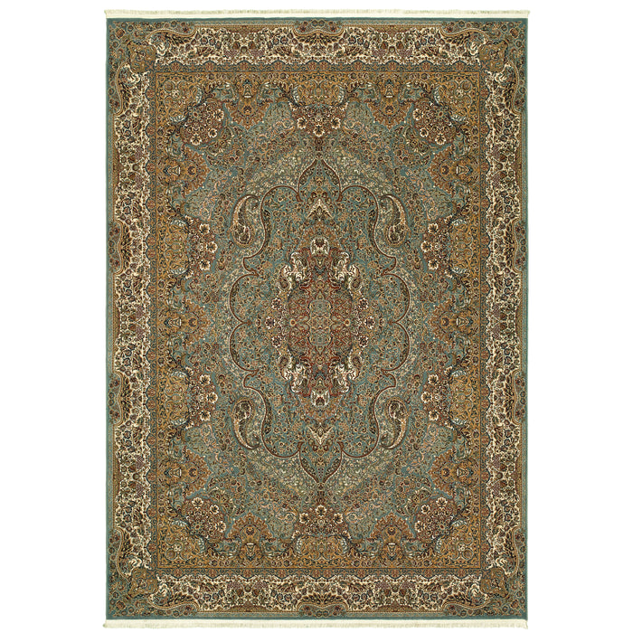 Oriental Weavers Masterpiece 502L2 Blue/ Gold 7'10"" x 10'10"" Indoor Area Rug M502L2240330ST