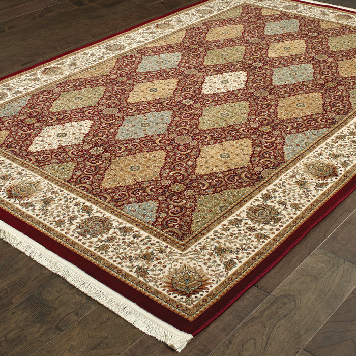 Oriental Weavers Masterpiece 530M2 Red/ Multi 9'10"" x 12'10"" Indoor Area Rug M530M2300390ST
