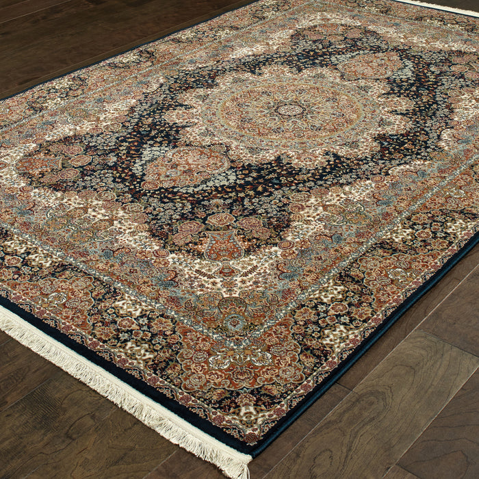 Oriental Weavers Masterpiece 5501K Dark Blue/ Multi 6'7"" x 9'6"" Indoor Area Rug M5501K200290ST