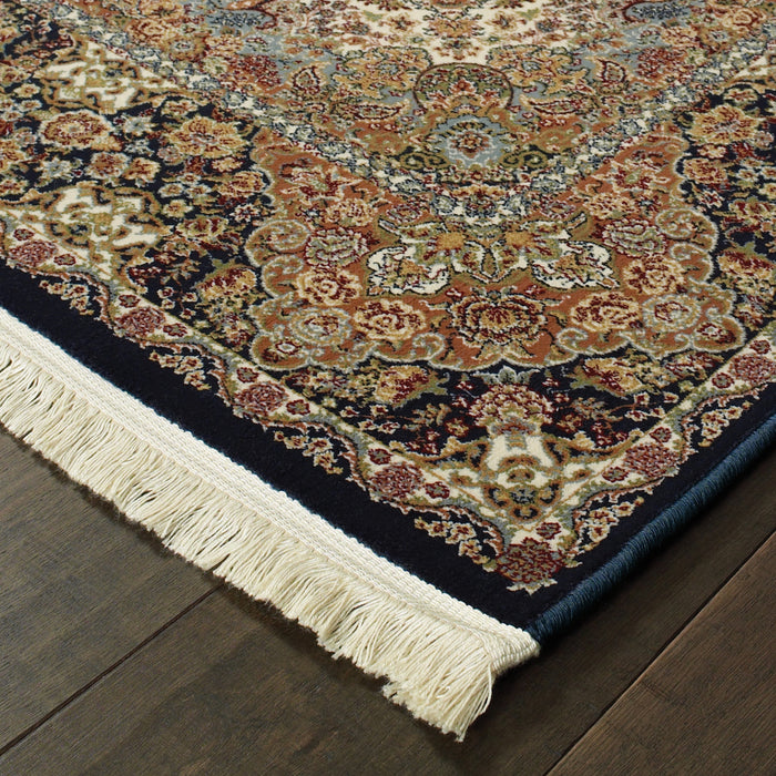 Oriental Weavers Masterpiece 5501K Dark Blue/ Multi 9'10"" x 12'10"" Indoor Area Rug M5501K300390ST