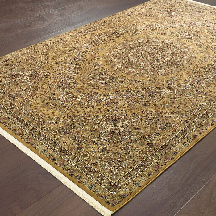 Oriental Weavers Masterpiece 8022J Gold/ Ivory 9'10"" x 12'10"" Indoor Area Rug M8022J300390ST