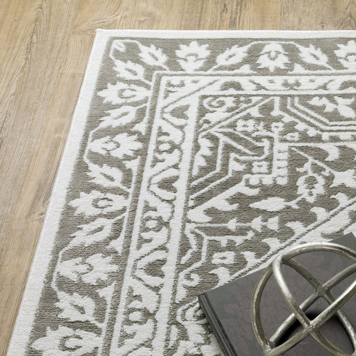 Oriental Weavers Montecito 1101W Grey/ White 6'7"" x 9'6"" Indoor Area Rug M1101W200296ST