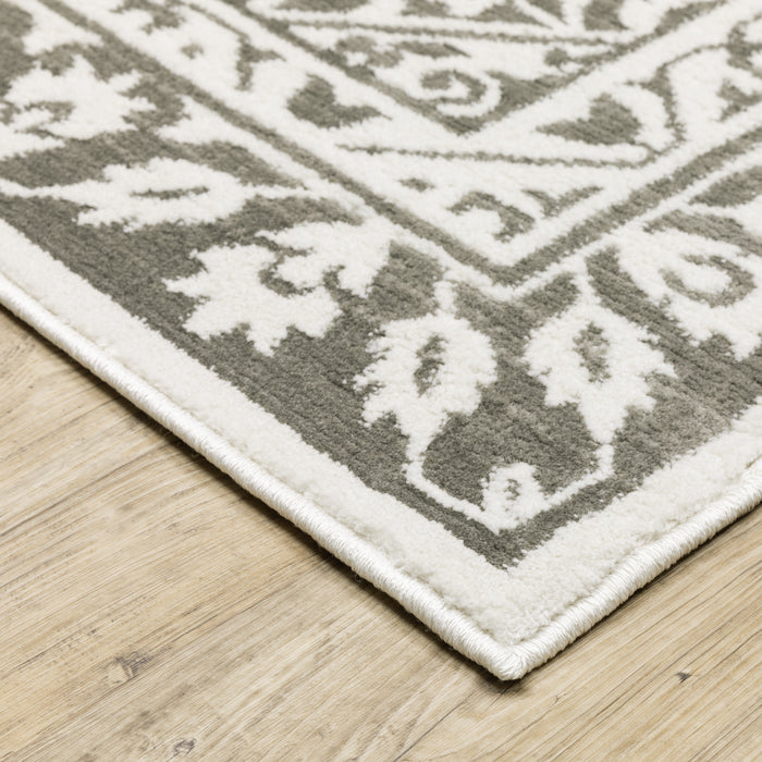 Oriental Weavers Montecito 1101W Grey/ White 7'10"" x 10'10"" Indoor Area Rug M1101W240340ST