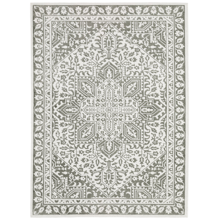 Oriental Weavers Montecito 1101W Grey/ White 7'10"" x 10'10"" Indoor Area Rug M1101W240340ST
