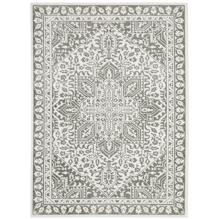 Oriental Weavers Montecito 1101W Grey/ White 6'7"" x 9'6"" Indoor Area Rug M1101W200296ST