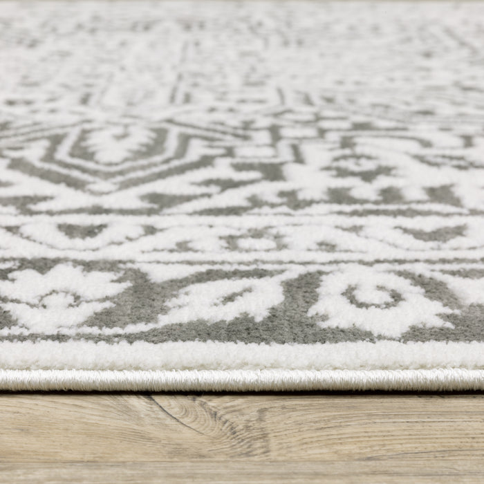 Oriental Weavers Montecito 1101W Grey/ White 7'10"" x 10'10"" Indoor Area Rug M1101W240340ST