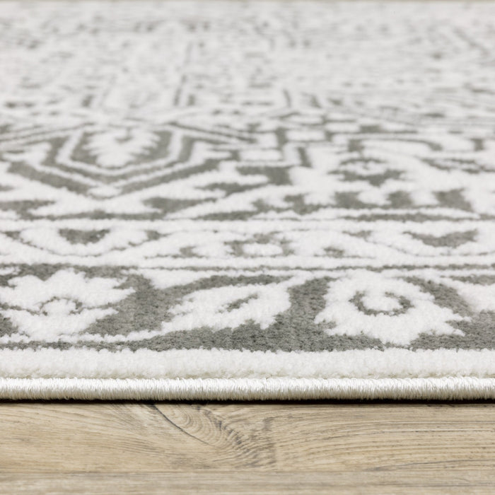 Oriental Weavers Montecito 1101W Grey/ White 6'7"" x 9'6"" Indoor Area Rug M1101W200296ST