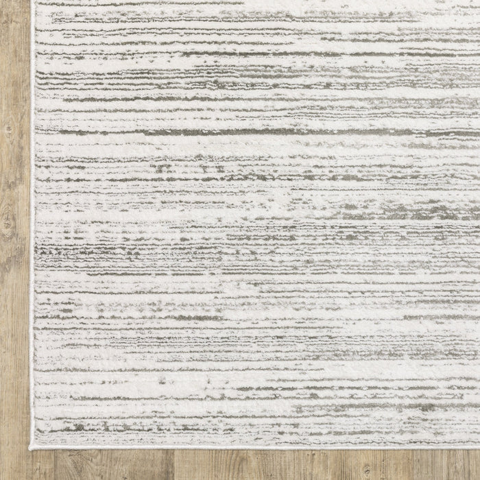 Oriental Weavers Montecito 4154W White/ Grey 6'7"" x 9'6"" Indoor Area Rug M4154W200296ST