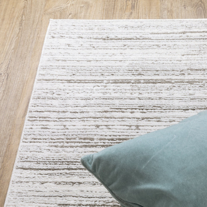 Oriental Weavers Montecito 4154W White/ Grey 6'7"" x 9'6"" Indoor Area Rug M4154W200296ST