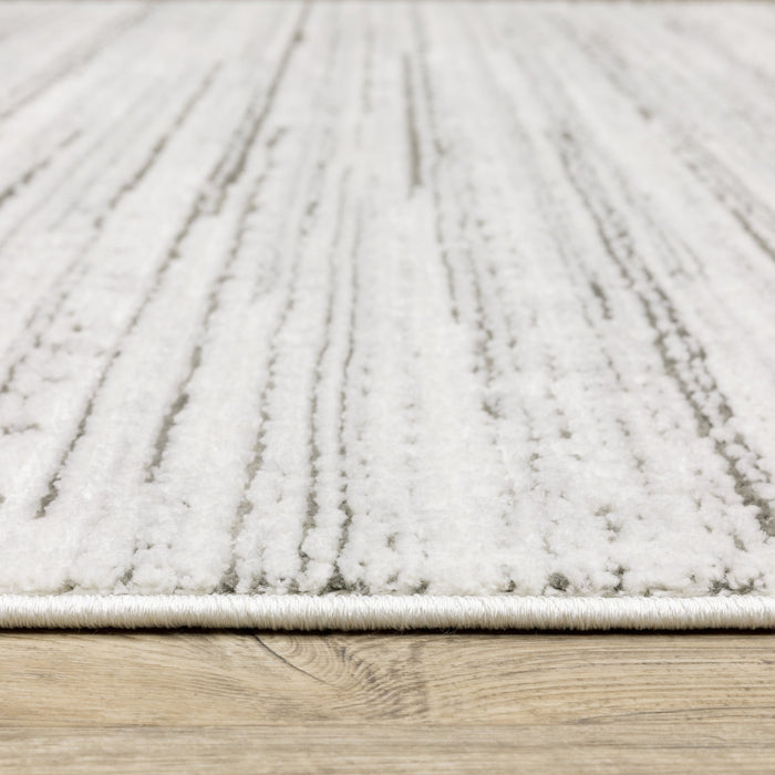 Oriental Weavers Montecito 4154W White/ Grey 6'7"" x 9'6"" Indoor Area Rug M4154W200296ST