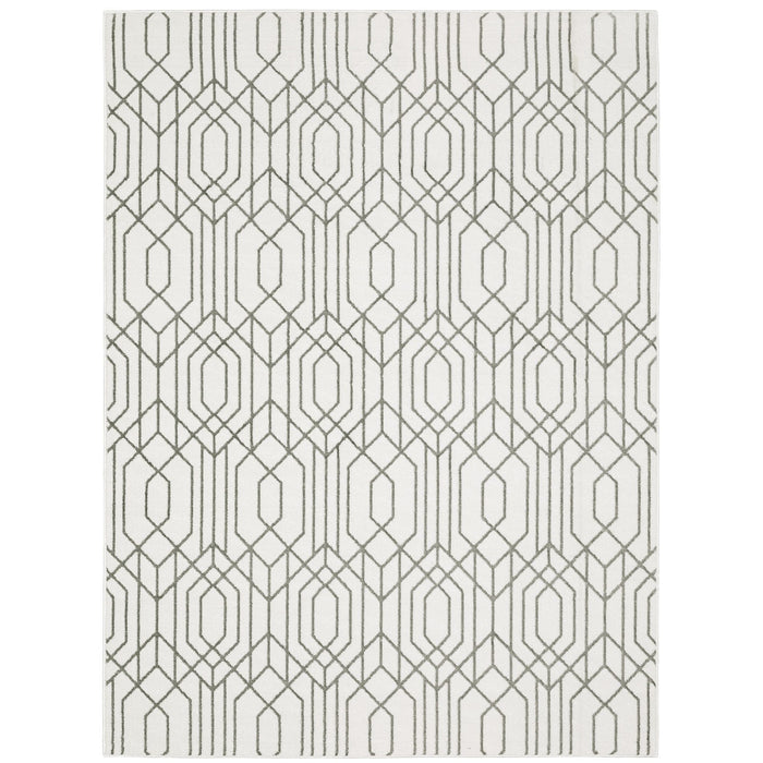 Oriental Weavers Montecito 4158W White/ Grey 9'10"" x 12'10"" Indoor Area Rug M4158W300394ST