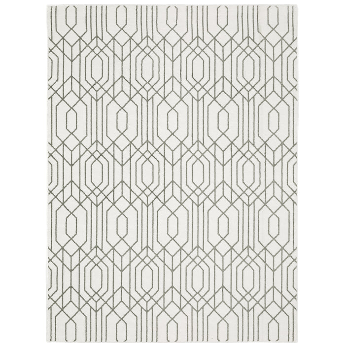 Oriental Weavers Montecito 4158W White/ Grey 7'10"" x 10'10"" Indoor Area Rug M4158W240340ST