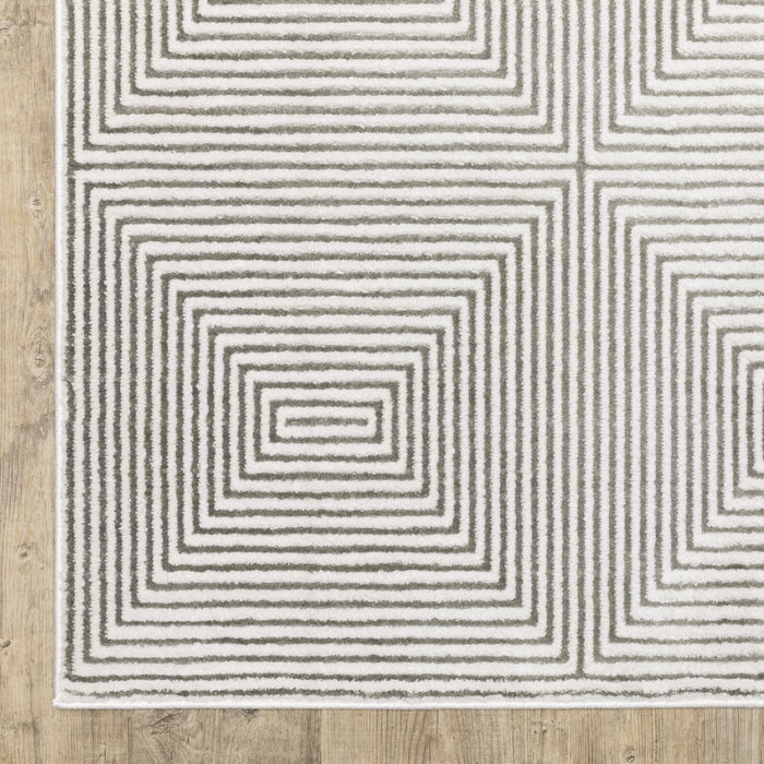 Oriental Weavers Montecito 8111W Grey/ White 6'7"" x 9'6"" Indoor Area Rug M8111W200296ST