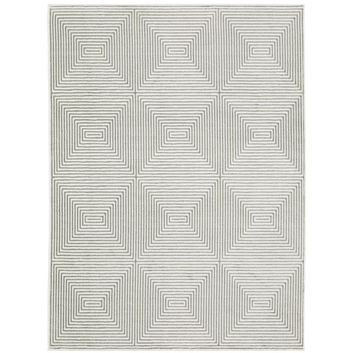 Oriental Weavers Montecito 8111W Grey/ White 9'10"" x 12'10"" Indoor Area Rug M8111W300394ST