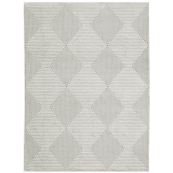 Oriental Weavers Montecito 8111W Grey/ White 6'7"" x 9'6"" Indoor Area Rug M8111W200296ST