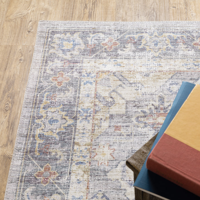 Oriental Weavers Myers Park MYP02 Blue/ Gold 8'9"" x 12' Indoor Area Rug MMYP02266366ST