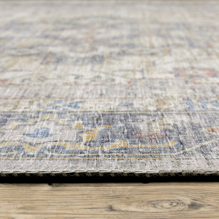 Oriental Weavers Myers Park MYP02 Blue/ Gold 8'9"" x 12' Indoor Area Rug MMYP02266366ST