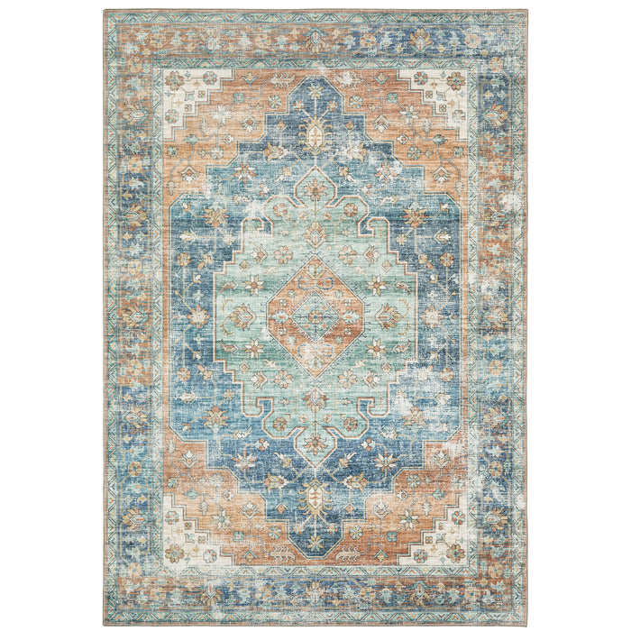 Oriental Weavers Myers Park MYP03 Orange/ Blue 8'9"" x 12' Indoor Area Rug MMYP03266366ST