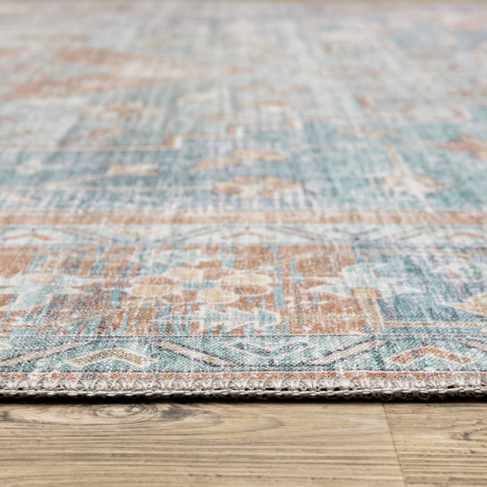 Oriental Weavers Myers Park MYP03 Orange/ Blue 8'9"" x 12' Indoor Area Rug MMYP03266366ST